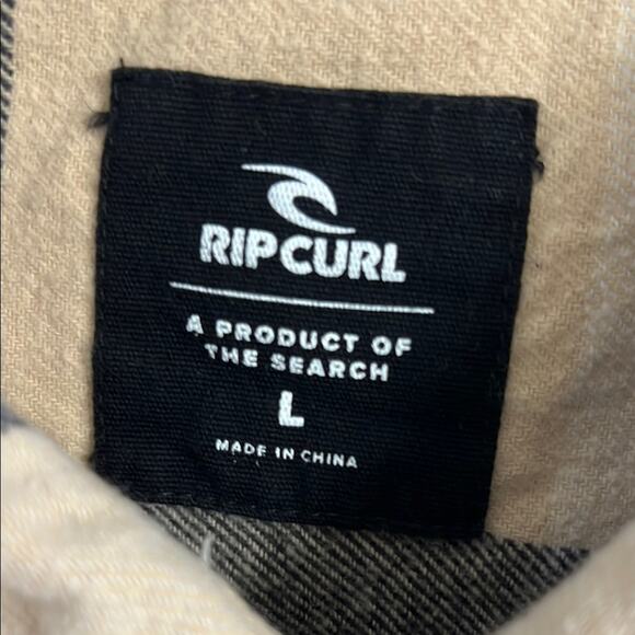Rip Curl Black and Tan Button Down Shirt | Size L - Picture 5 of 8